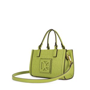 Bolsa Tote Chica Monograma Troquelado Color Verde Limón