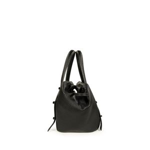 Bolsa Satchel Chico De Amplia Apertura Color Negro