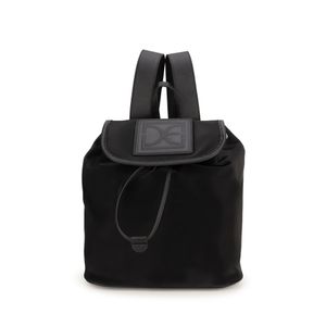 Mochila Mediana Textil De Jareta Color Negro