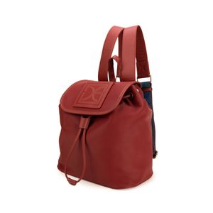 Mochila Mediana Textil De Jareta Color Rojo Tinto