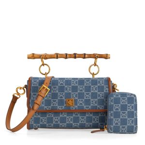Bolsa Briefcase Textil Con Monedero Color Azul