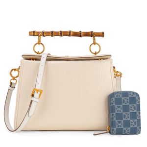 Bolsa Satchel Con Monedero Color Beige