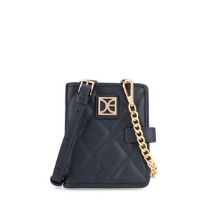Cartera Mediana Acolchada Doble Función Color Azul Marino