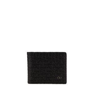 Set De Cartera Tarjetero Y Llavero Para Hombre Color Negro