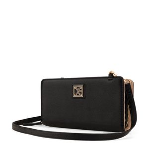 Cartera Grande Cierre Sencillo Doble Función Color Negro