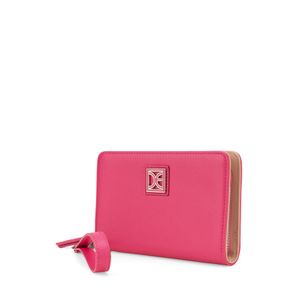 Cartera Mediana Cierre Sencillo Con Maneral Color Magenta