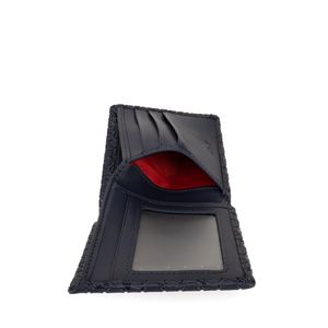 Set De Cartera Tarjetero Y Llavero Para Hombre Color Azul Marino