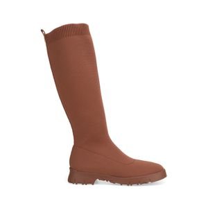 Bota Alta Suela Chunky En Knit Color Camel