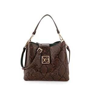 Bolsa Crossbody Look Animal Skin Al Corte color Café