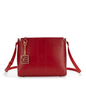 Bolsa Crossbody Monograma Troquelado color Rojo
