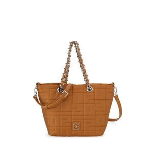 Bolsa Tote Chica Textil Acolchada color Camel