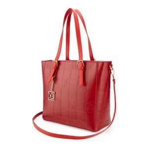 Bolsa Tote Monograma Troquelado color Rojo