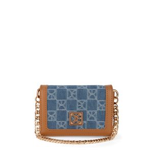 Cartera Flap Chico Textil color Azul