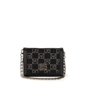 Cartera Flap Chico Textil color Negro