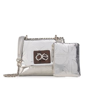 Bolsa Crossbody Chica con Monedero color Plata