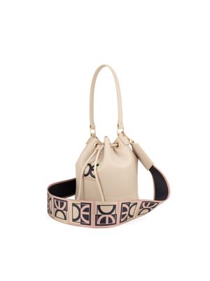 Bolsa Drawstring Mediana Textil con Jareta color Nude