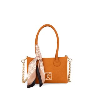 Bolsa Tote Chica con Mascada color Naranja