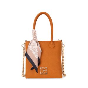 Bolsa Tote Mediana con Mascada color Naranja