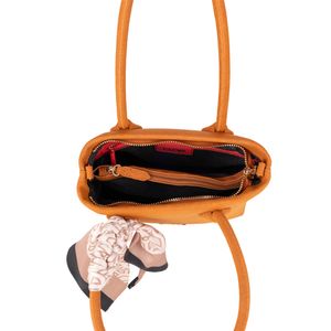 Bolsa Tote Mediana con Mascada color Naranja