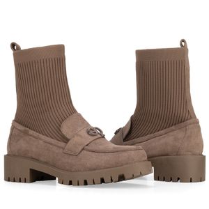 Mocasín Alto en Suede color Fango