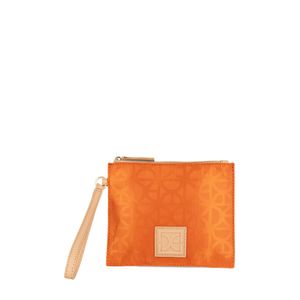 Cosmetiquera Chica Textil Con Maneral Color Naranja
