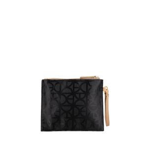 Cosmetiquera Chica Textil Con Maneral Color Negro