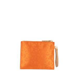 Cosmetiquera Chica Textil Con Maneral Color Naranja