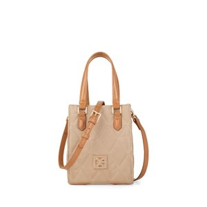 Bolsa Tote Chica Monograma Bordado Color Fango