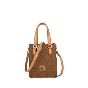 Bolsa Tote Chica Monograma Bordado Color Café