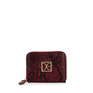 Cartera Chica Cierre Sencillo Look Animal Skin Color Rojo Tinto