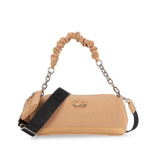 Bolsa Bowling Textil Con Monedero Color Camel