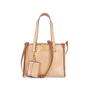 Bolsa Satchel Mediana Con Monedero Color Nude