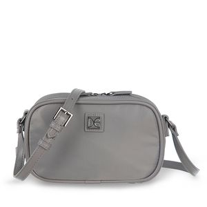 Bolsa Crossbody Chica Textil Color Gris