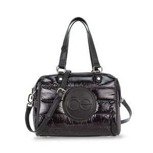 Bolsa Hobo Mediana Acolchada Color Negro