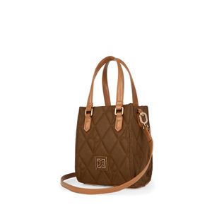 Bolsa Tote Chica Monograma Bordado Color Café