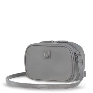 Bolsa Crossbody Chica Textil Color Gris
