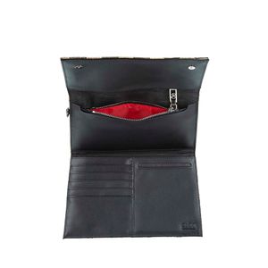 Cartera Flap Grande Textil Con Maneral Multicolor
