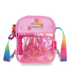 Bolsa Crossbody Mediana Textil Para Niña Color Rosa
