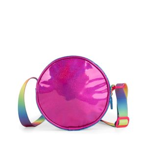 Bolsa Crossbody Mediana Para Niña Look Iridiscente Color Rosa
