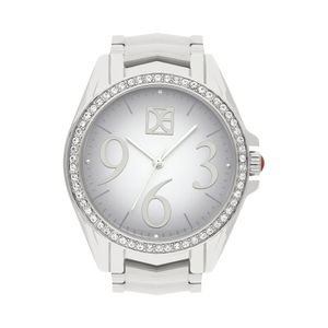 Reloj Análogo Para Dama Con Pedrería En Bisel Color Plata