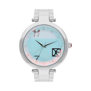 Reloj Análogo Para Dama Con Pedrería En Indicadores Color Plata
