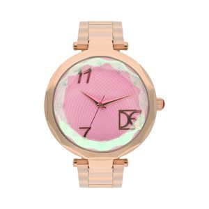 Reloj Análogo Para Dama Con Pedrería En Indicadores Color Copper