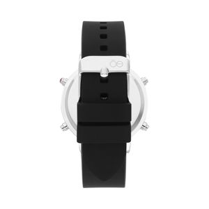 Reloj Digital Para Dama Con Case Multicolor En Bisel Y Correa De Silicón Color Negro