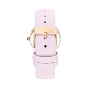 Reloj Análogo Para Dama Con Fondo Espejo Y Pedrería En Indicadores Color Rosa