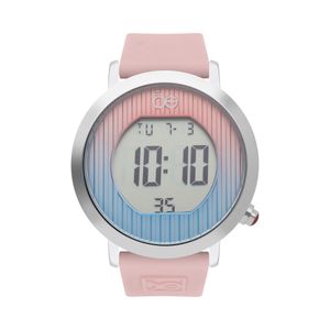 Reloj Digital Unisex Con Correa De Silicón Elemental Con Relieve Color Rosa