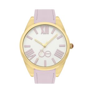 Reloj Análogo Para Dama Correa De Tacto Piel Color Rosa