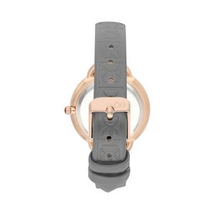 Reloj Análogo Para Dama Correa De Tacto Piel Color Gris