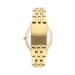 Reloj Análogo Para Dama Con Pedrería En Indicadores Color Oro