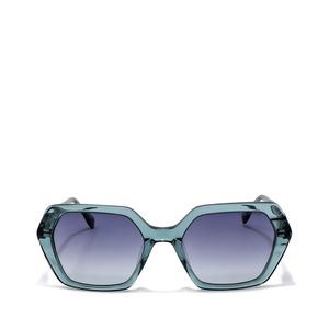 Lente Solar En Forma Hexagonal Con Armazón De Acetato Color Verde