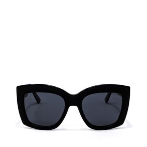 Lente Solar En Forma Mariposa Con Armazón De Acetato Color Negro